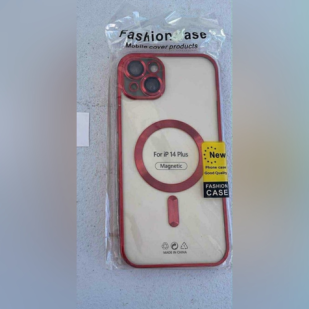 Red and clear iPhone Case for 14 plus - Picture 3 of 3
